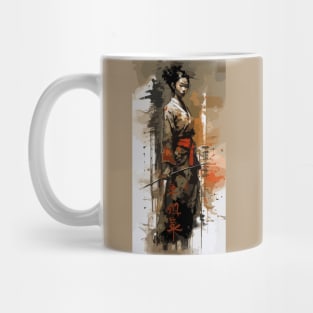 Samurai girl with katana Mug